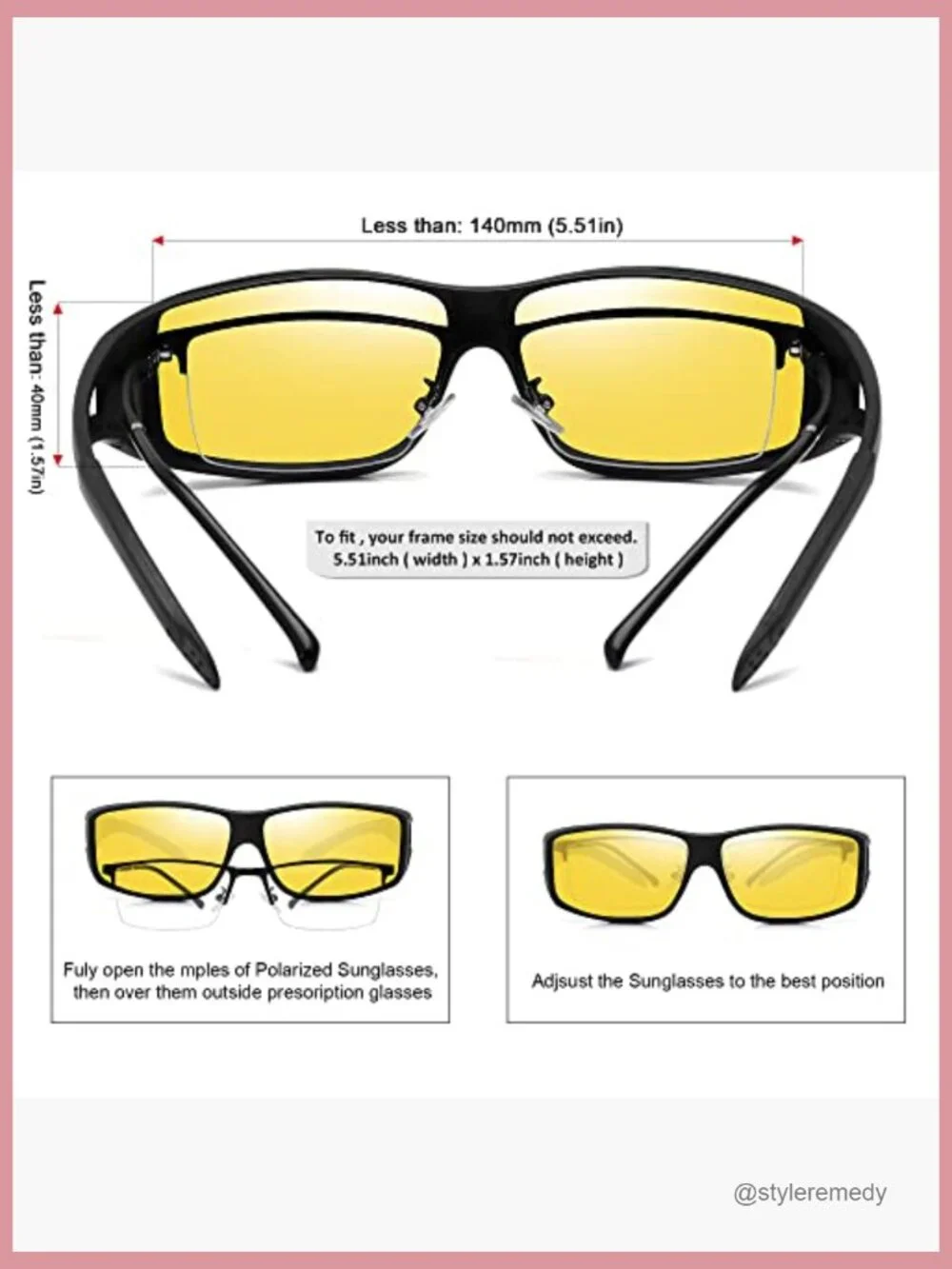 Fit Over Glasses Sunglasses Polarized UV400 Protection Wrap Around